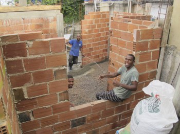 Houses in favelas are made of brick, cement and reinforced steel