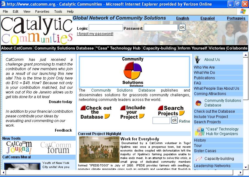 2005-07-14 Website | Catalytic Communities | CatComm