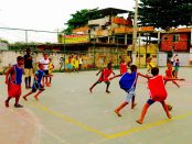 Kids playing soccer in Pica-Pau